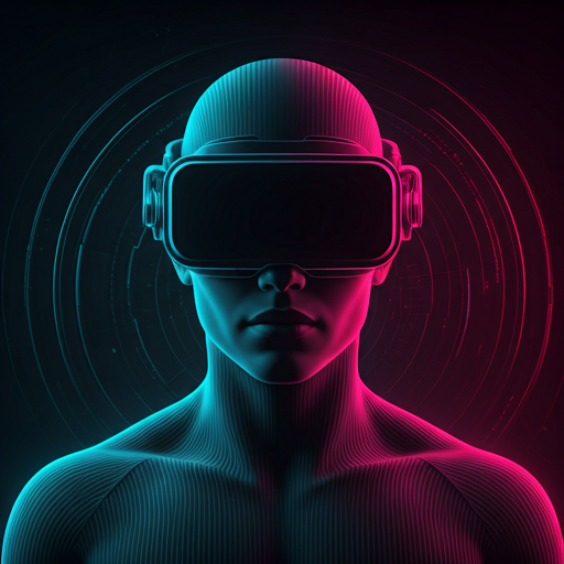 Android wearing VR headset